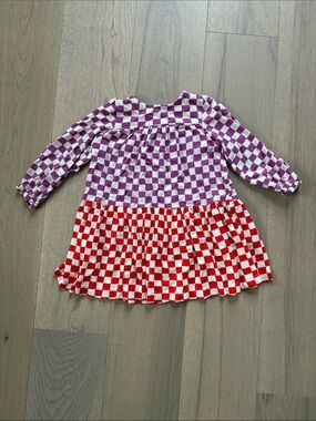 Hanna Andersson Purple and Red Checkerboard Dress